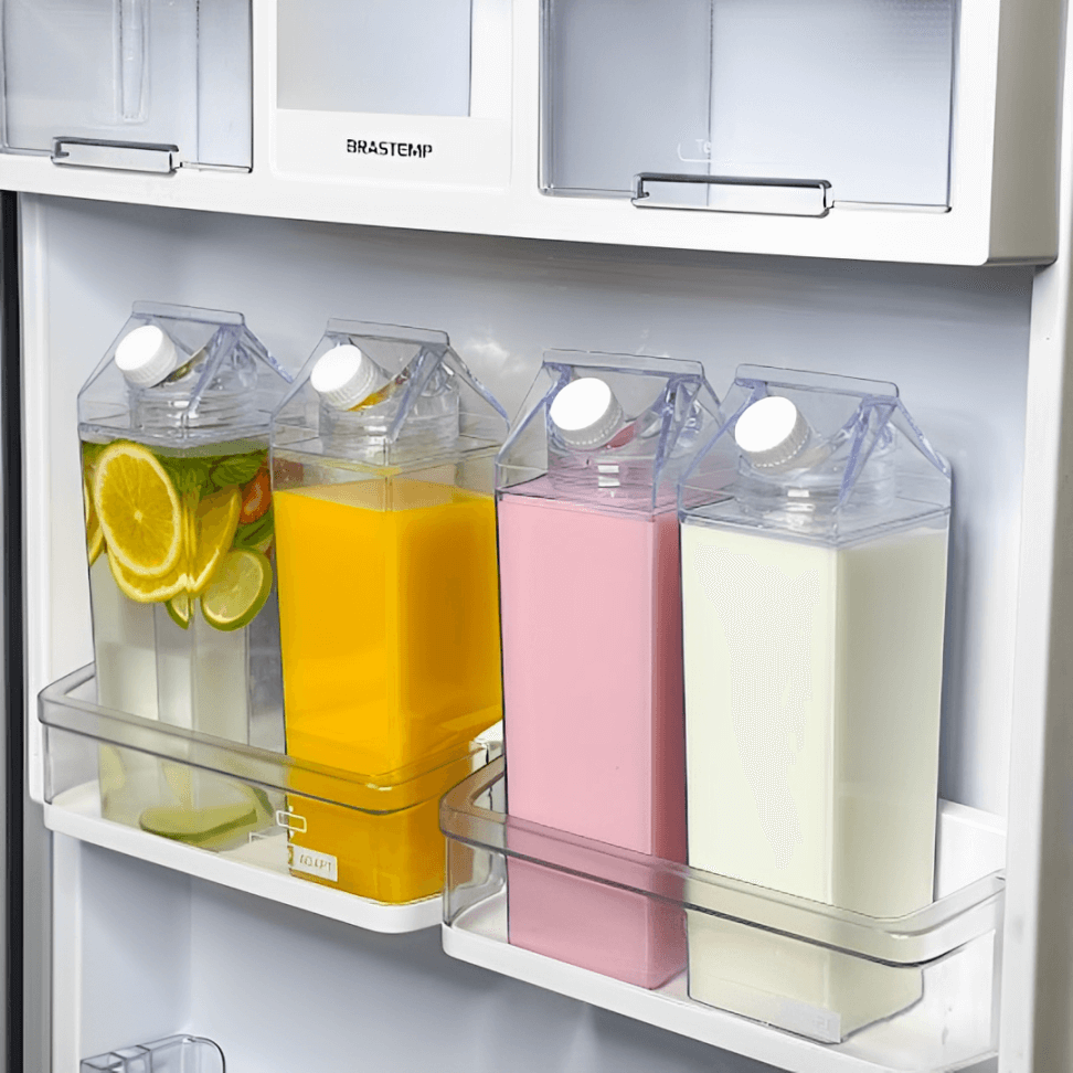 Botella Decorativa 1L Transparente para Organización de Bebidas