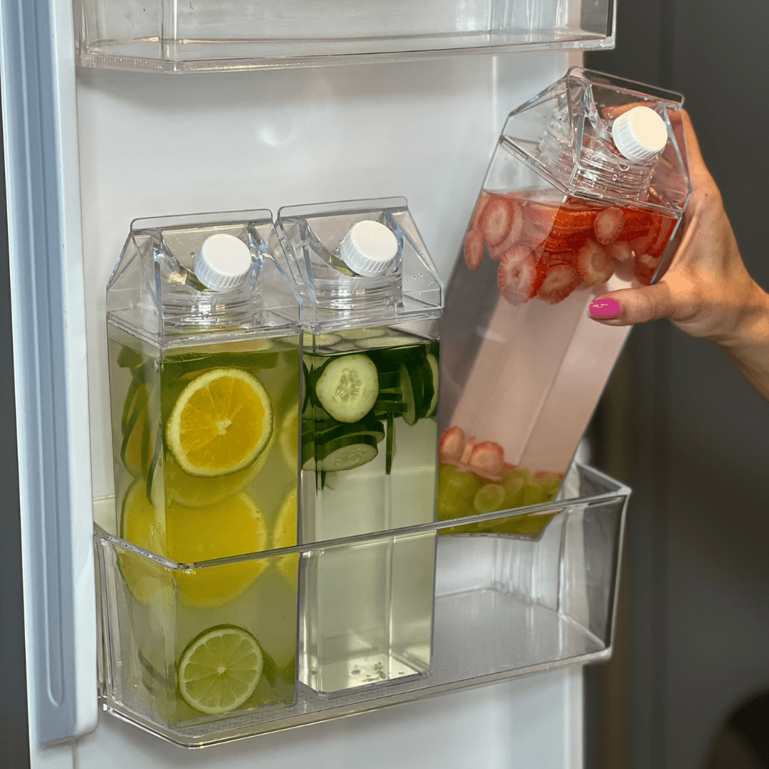 Botella Decorativa 1L Transparente para Organización de Bebidas