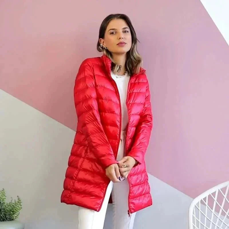 Chaqueta Larga Acolchada Pluma de Ganso