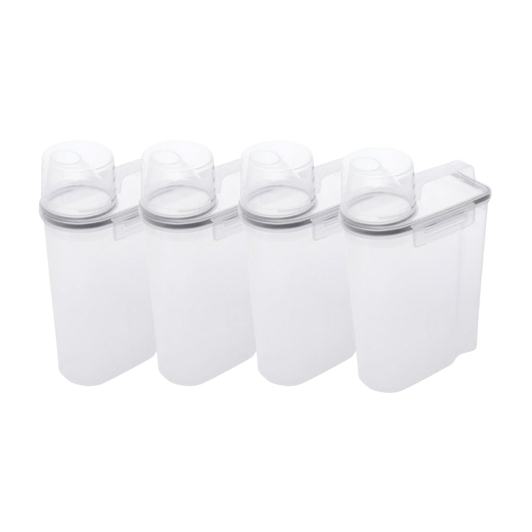 Conjunto de 4 Tarros Herméticos para Alimentos con Taza Medidora de 2,5 Litros