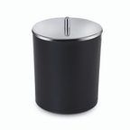 Cubos de basura negros de 5 litros con tapa de acero inoxidable