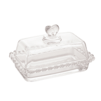 Mantequera de Cristal con Tapa en Forma de Corazón 17cm