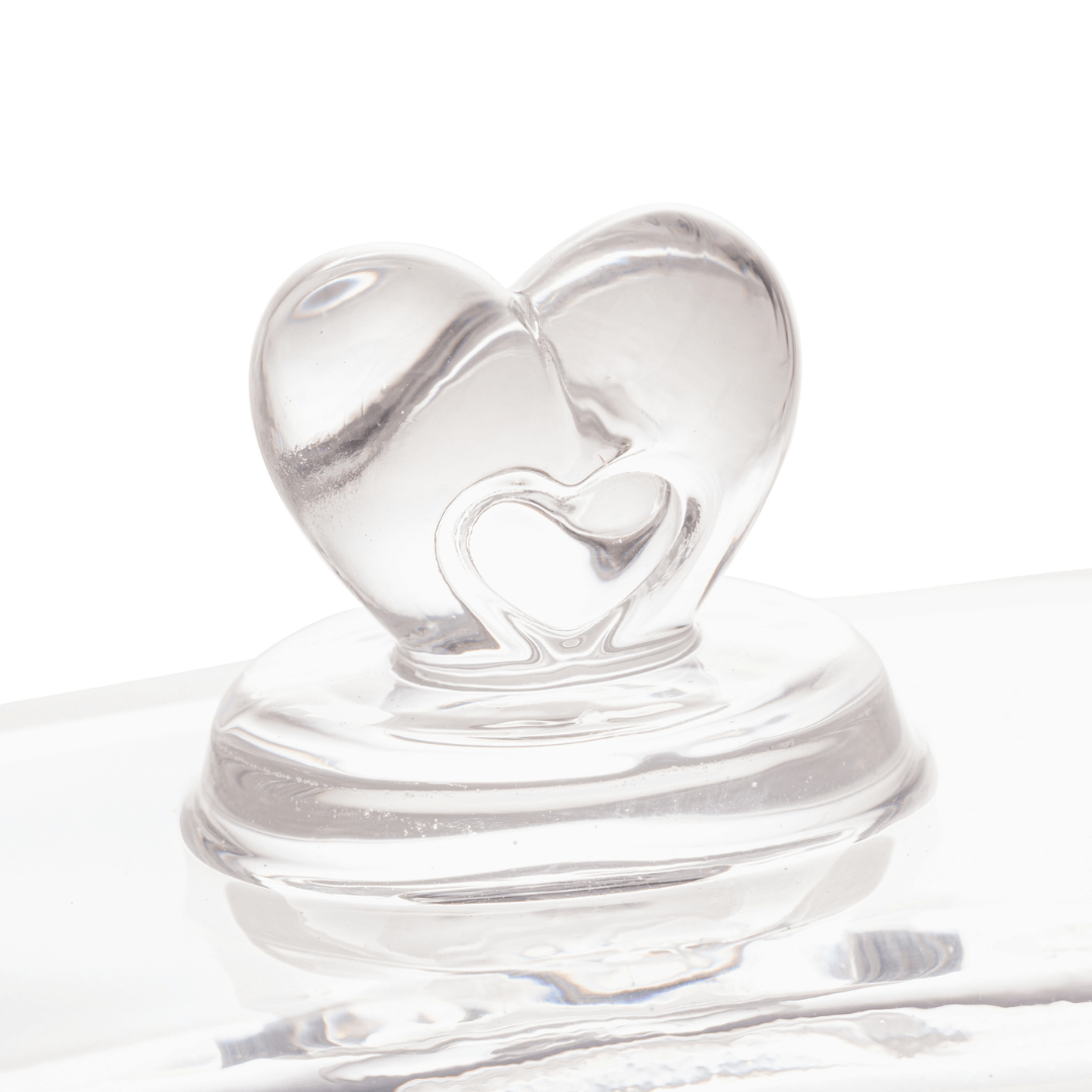 Mantequera de Cristal con Tapa en Forma de Corazón 17cm
