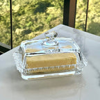 Mantequera de Cristal con Tapa en Forma de Corazón 17cm