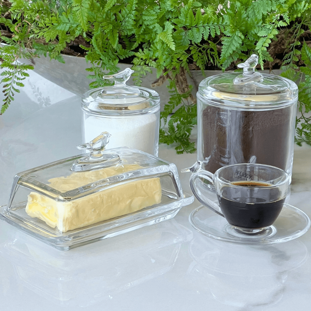 Mantequera Rectangular con Tapa de Cristal 18cm