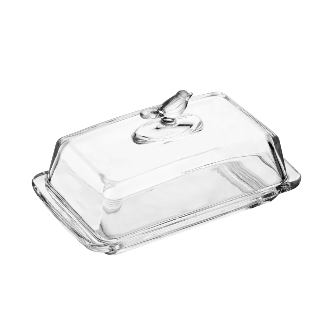 Mantequera Rectangular con Tapa de Cristal 18cm