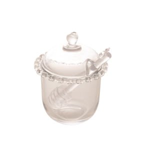 Tarro de Cristal de Plomo con Pinza y Detalles en Forma de Corazón