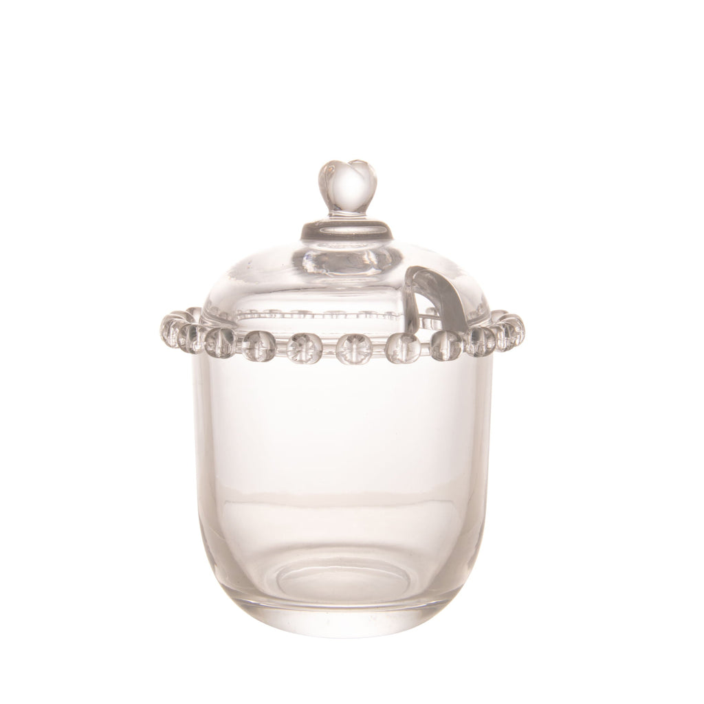 Tarro de Cristal de Plomo con Pinza y Detalles en Forma de Corazón