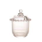 Tarro de Cristal de Plomo con Pinza y Detalles en Forma de Corazón