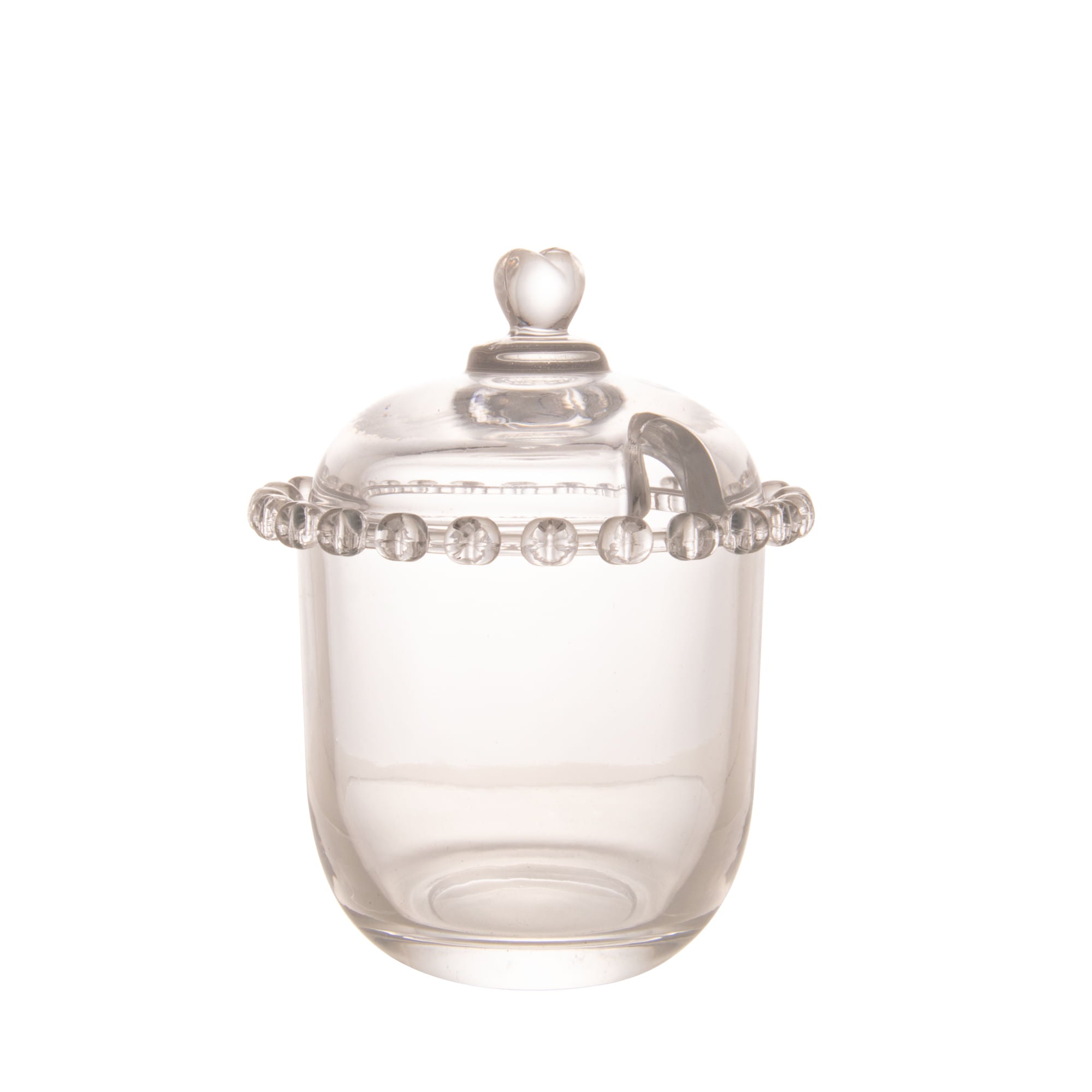 Tarro de Cristal de Plomo con Pinza y Detalles en Forma de Corazón