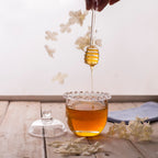 Tarro de Cristal de Plomo con Pinza y Detalles en Forma de Corazón