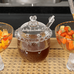 Tarro de Cristal de Plomo con Pinza y Detalles en Forma de Corazón