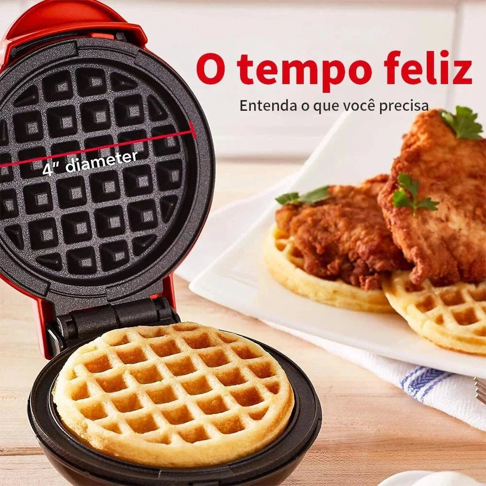Mini Máquina de Waffles Eléctrica Portátil