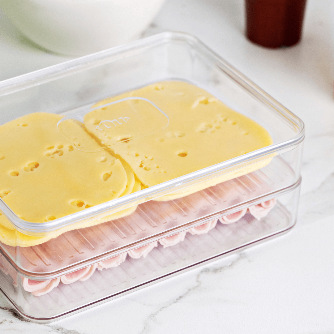 Organizador de Fiambres Doble Transparente Natural