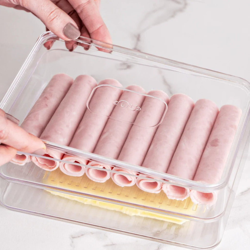 Organizador de Fiambres Doble Transparente Natural