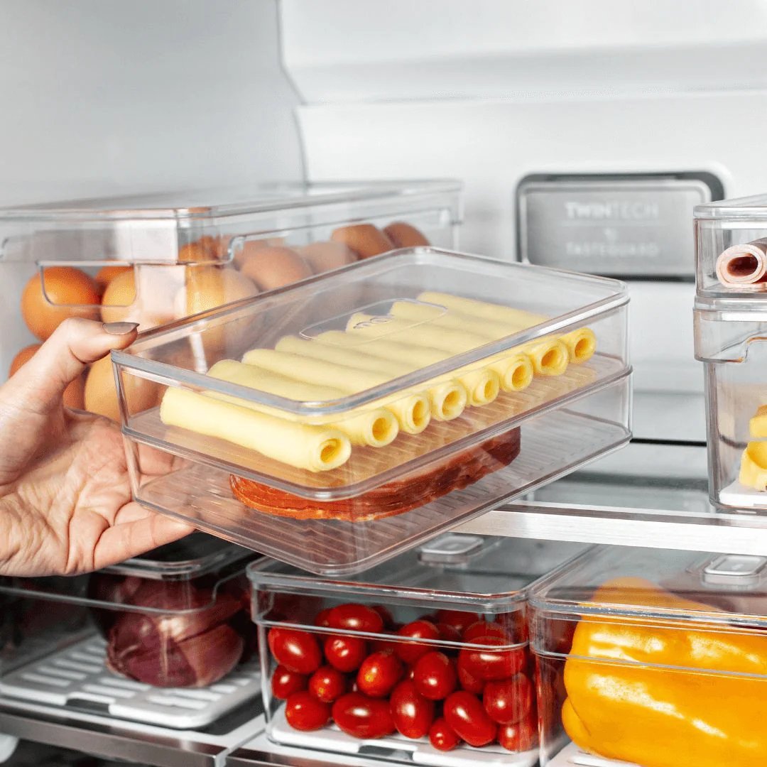 Organizador de Fiambres Doble Transparente Natural