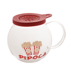 Pipoquera de microondas de vidrio con tapa roja 1,8 litros