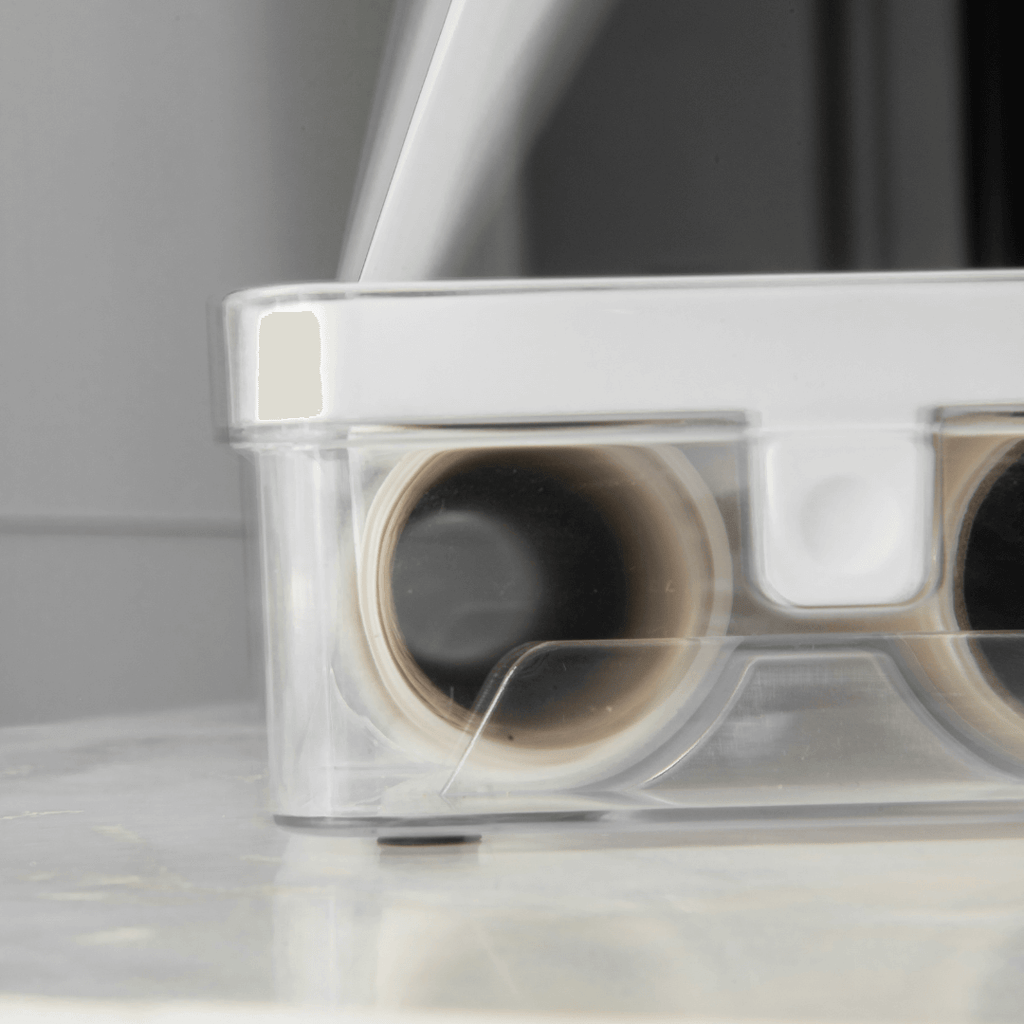 Organizador y Cortador de Rollos Doble Transparente Blanco