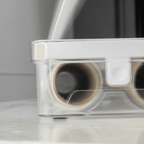 Organizador y Cortador de Rollos Doble Transparente Blanco