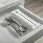 Organizador y Cortador de Rollos Doble Transparente Blanco