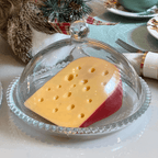 Queijeira de Cristal Pearl Bolinha - 20 cm