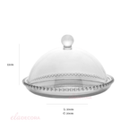 Queijeira de Cristal Pearl Bolinha - 20 cm