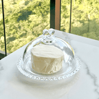 Quesera de Cristal de Plomo con Tapa en Forma de Corazón 19,5 cm