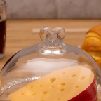 Quesera de Cristal de Plomo con Tapa en Forma de Corazón 19,5 cm