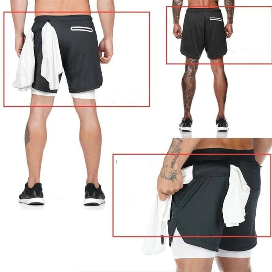 Trainingsshorts 2 in 1 Luft-Effekt MännerRaum
