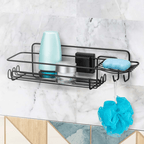 Soporte Rectangular para Champú con Fijación por Ventosa Negro