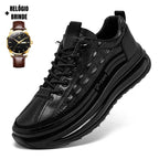 Zapatillas Masculinas Estilo Cuero de Cocodrilo + Reloj de Regalo