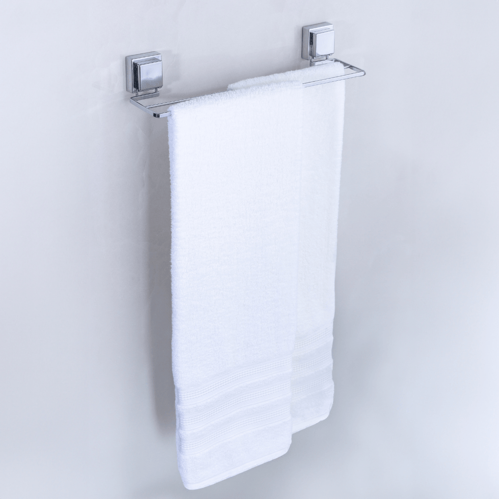 Toallero Doble con Ventosa 45cm Cromado