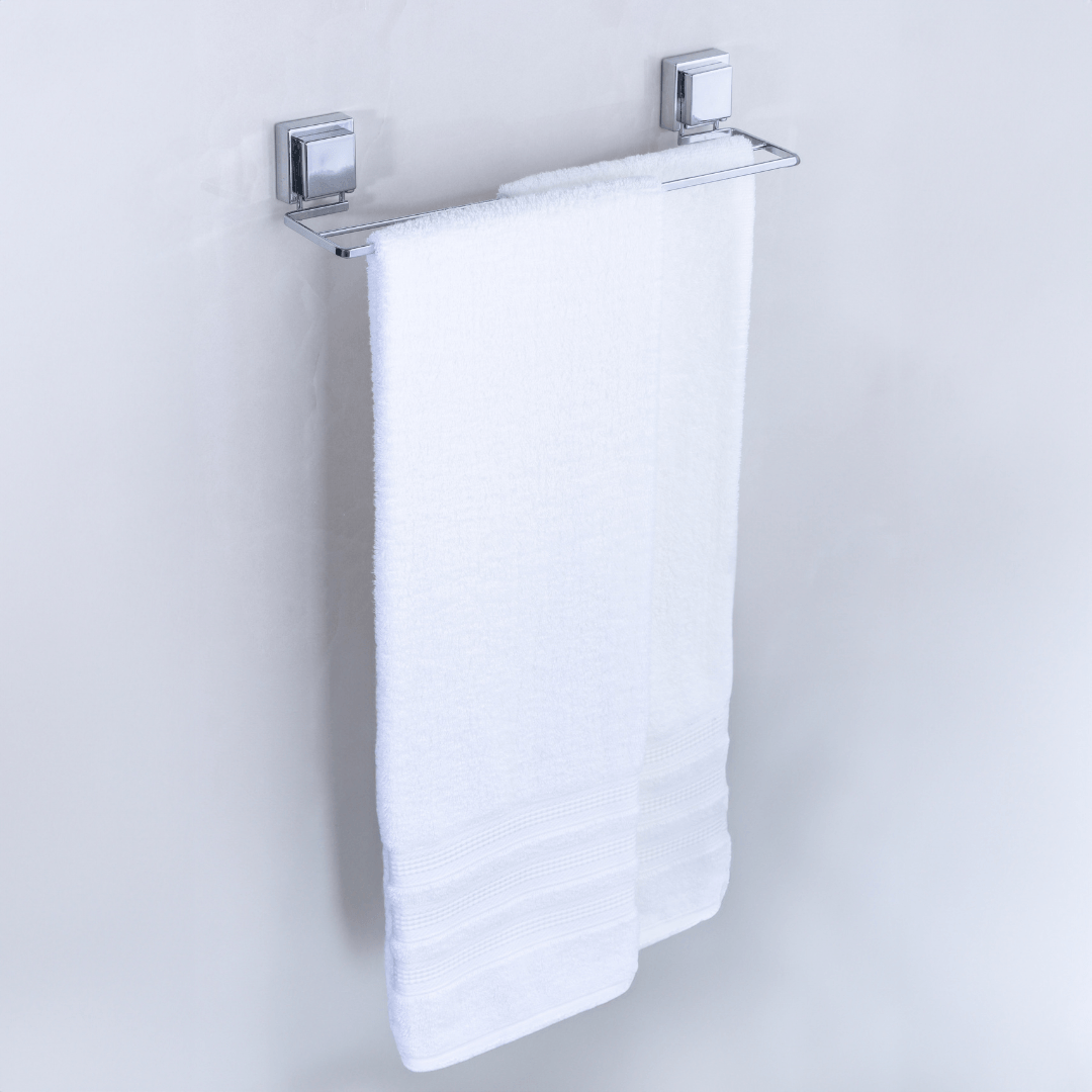 Toallero Doble con Ventosa 45cm Cromado