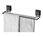Toallero doble negro mate con ventosas de alta adherencia 45 cm