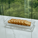 Fuente Rectangular de Cristal de Plomo Corazón 30 cm