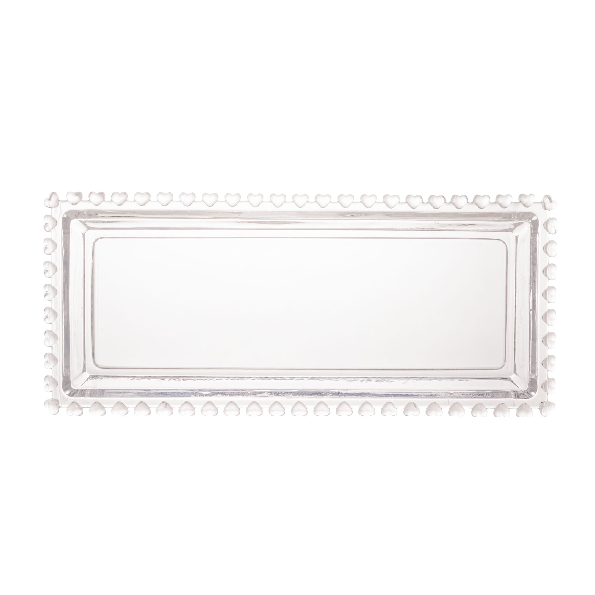 Fuente Rectangular de Cristal de Plomo Corazón 30 cm